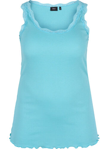 Topp med blondekant, Aqua Sea, Packshot image number 0