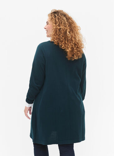 Strikket kjole i bomull-viskose blanding, Reflecting Pond Mel., Model image number 1