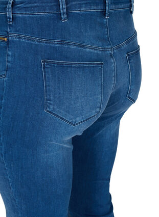 Dual core Amy jeans med høyt liv, Blue denim, Packshot image number 3