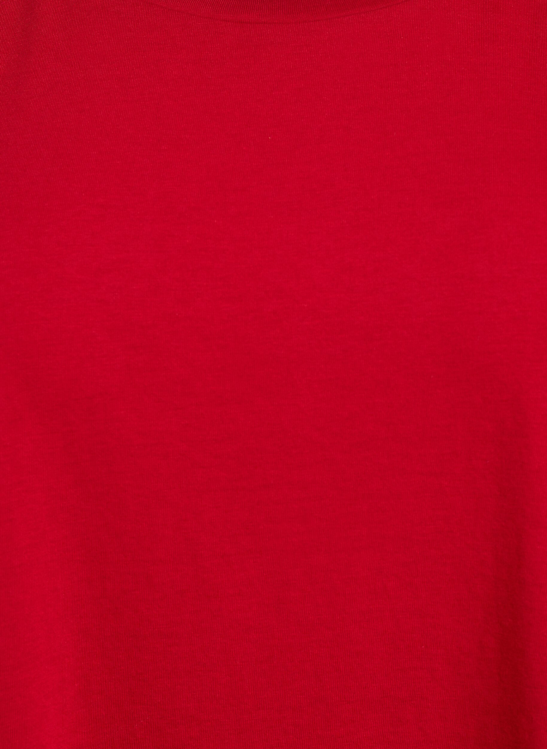 ZizziKortermet T-skjorte i bomullsblanding, R&oslash;d, Packshot image number 2