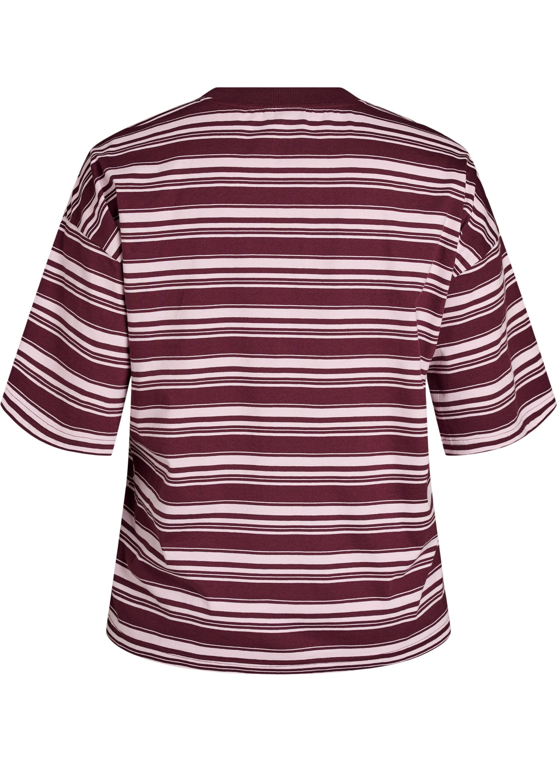 ZizziBoxy T-skjorte med stripete m&oslash;nster, R&oslash;d, Packshot image number 1