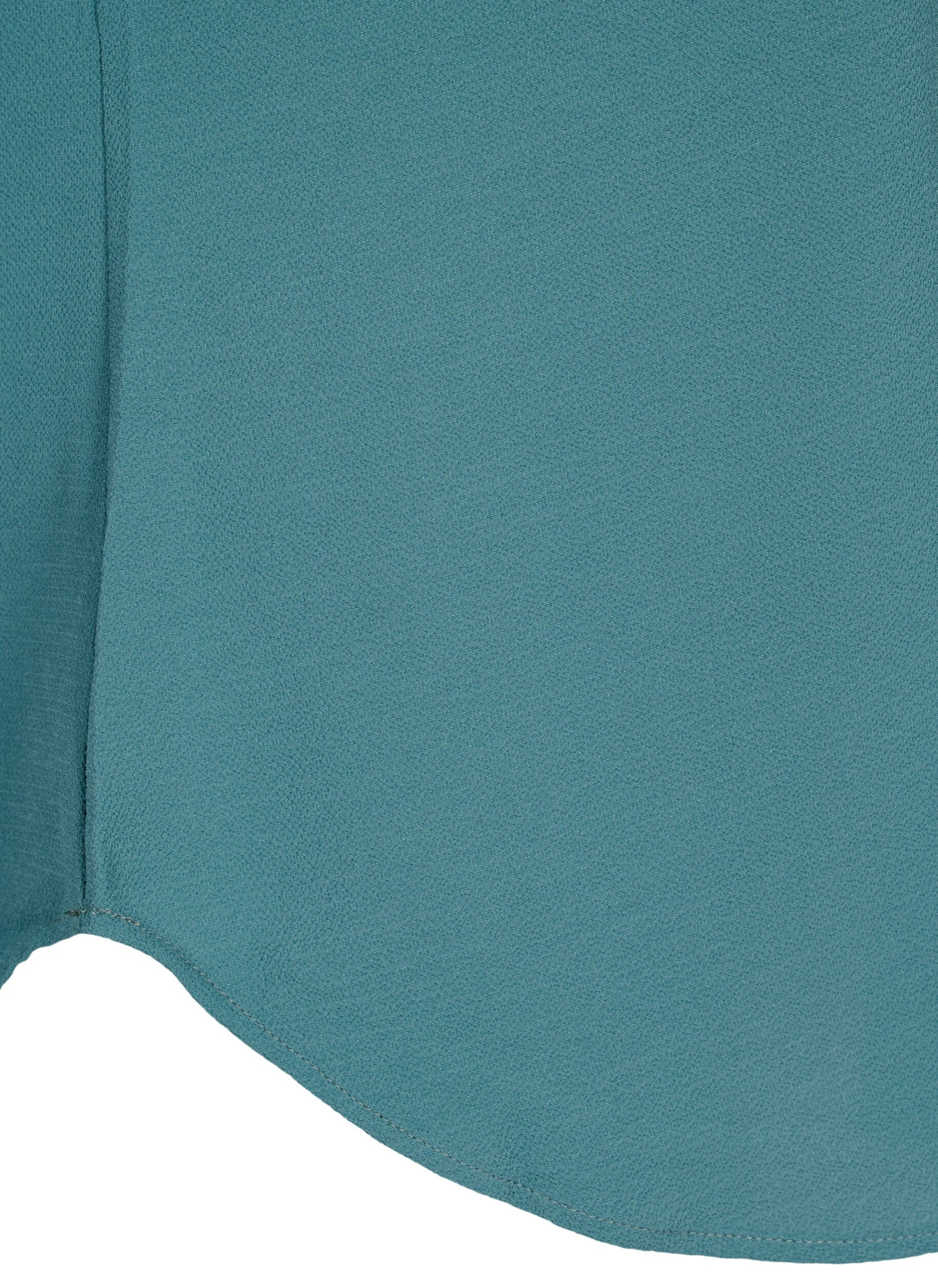ZizziKortermet bluse med rund hals, Gr&oslash;nn, Packshot image number 3