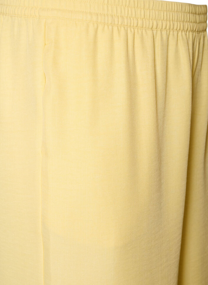 L&oslash;se bukser med elastisk linning og lommer, Gul, Packshot image number 2
