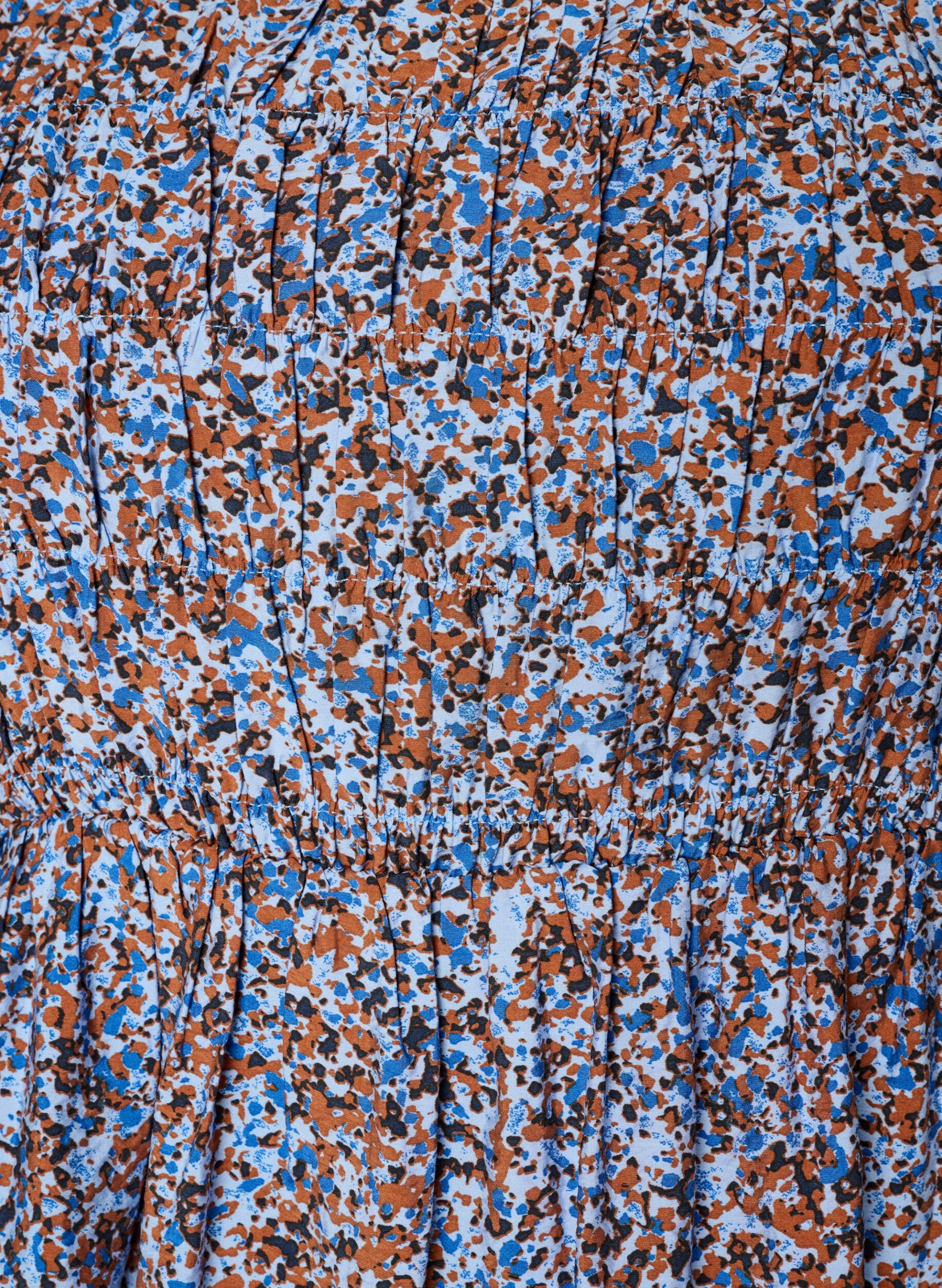 ZizziBluse med smock og firkantet utringning, Bl&aring;, Packshot image number 2