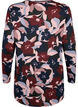 Blomstret bluse med lange ermer, Black Rose Flower, Packshot image number 1