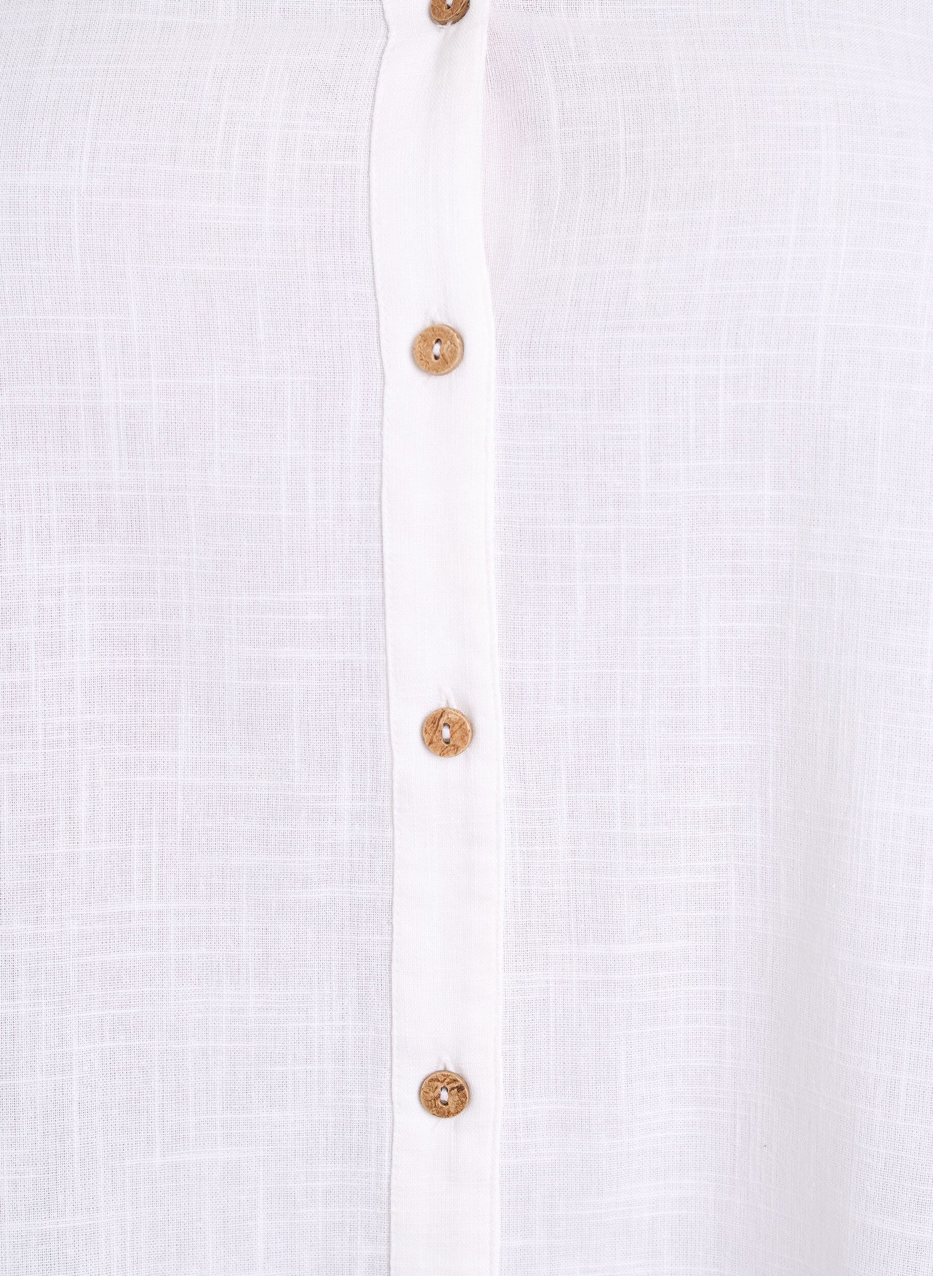 Zizzi Bluse i bomull med V-hals, Hvit, Packshot image number 2