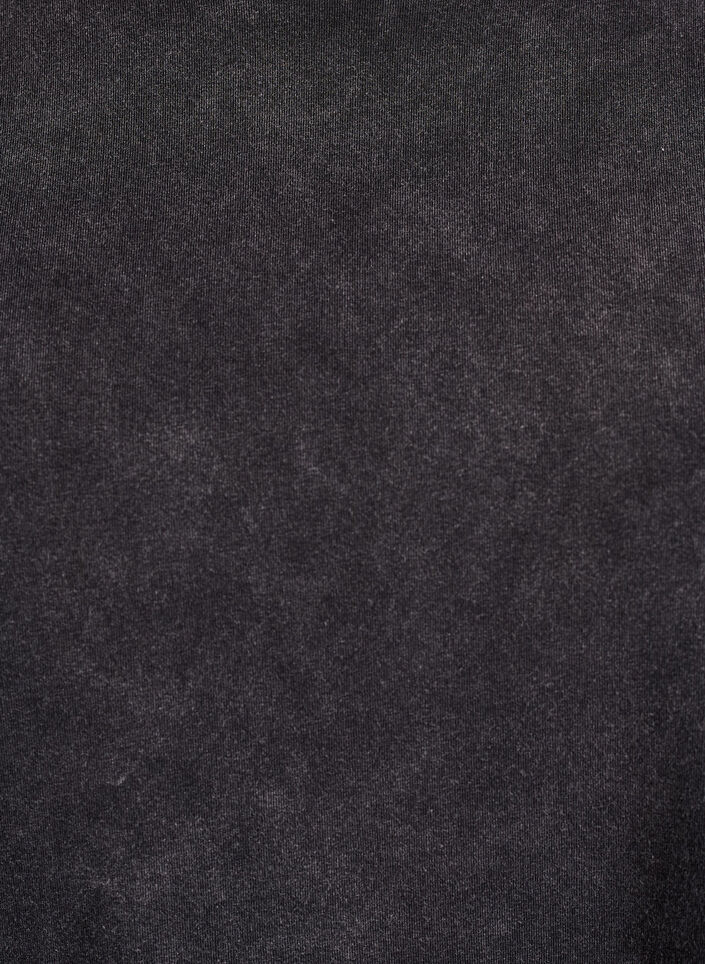 Sporty bomulls-T-skjorte med et vasket utseende, Svart, Packshot image number 2