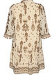 Kjole med ornamentm&oslash;nster og krage med rysjer, Beige, Packshot image number 1