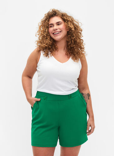 Shorts med lommer og løs passform, Jolly Green, Model image number 0