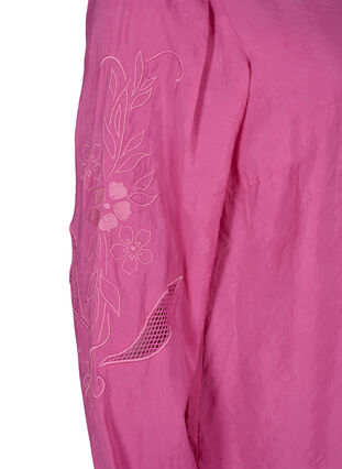 Bluse i Tencel ™ Modal med broderidetaljer, Phlox Pink, Packshot image number 3