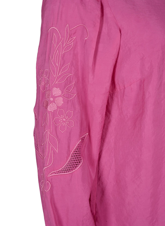 Bluse i Tencel ™ Modal med broderidetaljer, Phlox Pink, Packshot image number 3