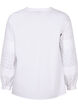 Bluse med lange ermer og dekorative detaljer, Bright White, Packshot image number 1