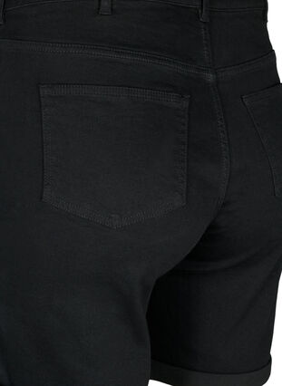 Zizzi Tettsittende dongerishorts med høy midje, Black, Packshot image number 3