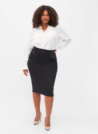 Tettsittende skjørt med strikk i livet, Black, Model