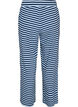 Stripete pyjamasbukser med h&oslash;y midje og vide ben, Bl&aring;, Packshot image number 1