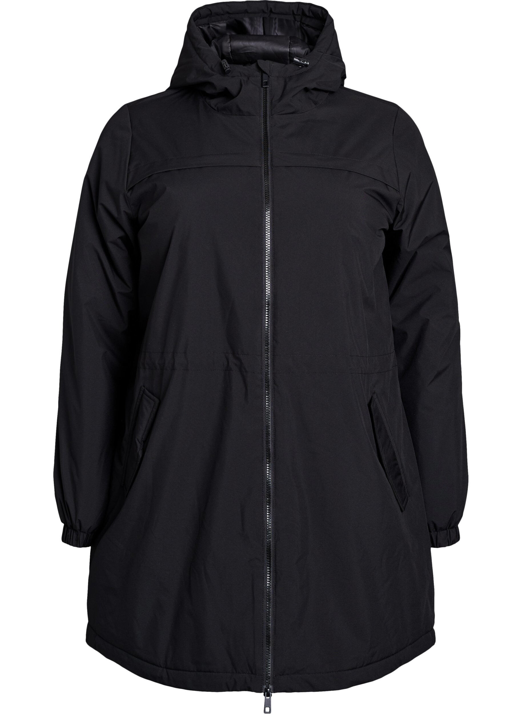 Lett polstret parka med hette