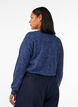 Jerseybluse med V-hals og lange ermer, Bl&aring;, Model image number 2