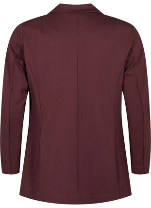Zizzi Enkel blazer med knappelukking, Mørk Bordeaux, Packshot image number 1