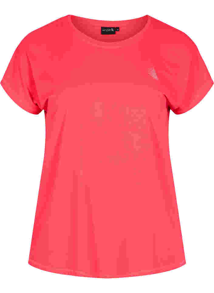 Ensfarget t-skjorte til trening, Diva Pink, Packshot image number 0