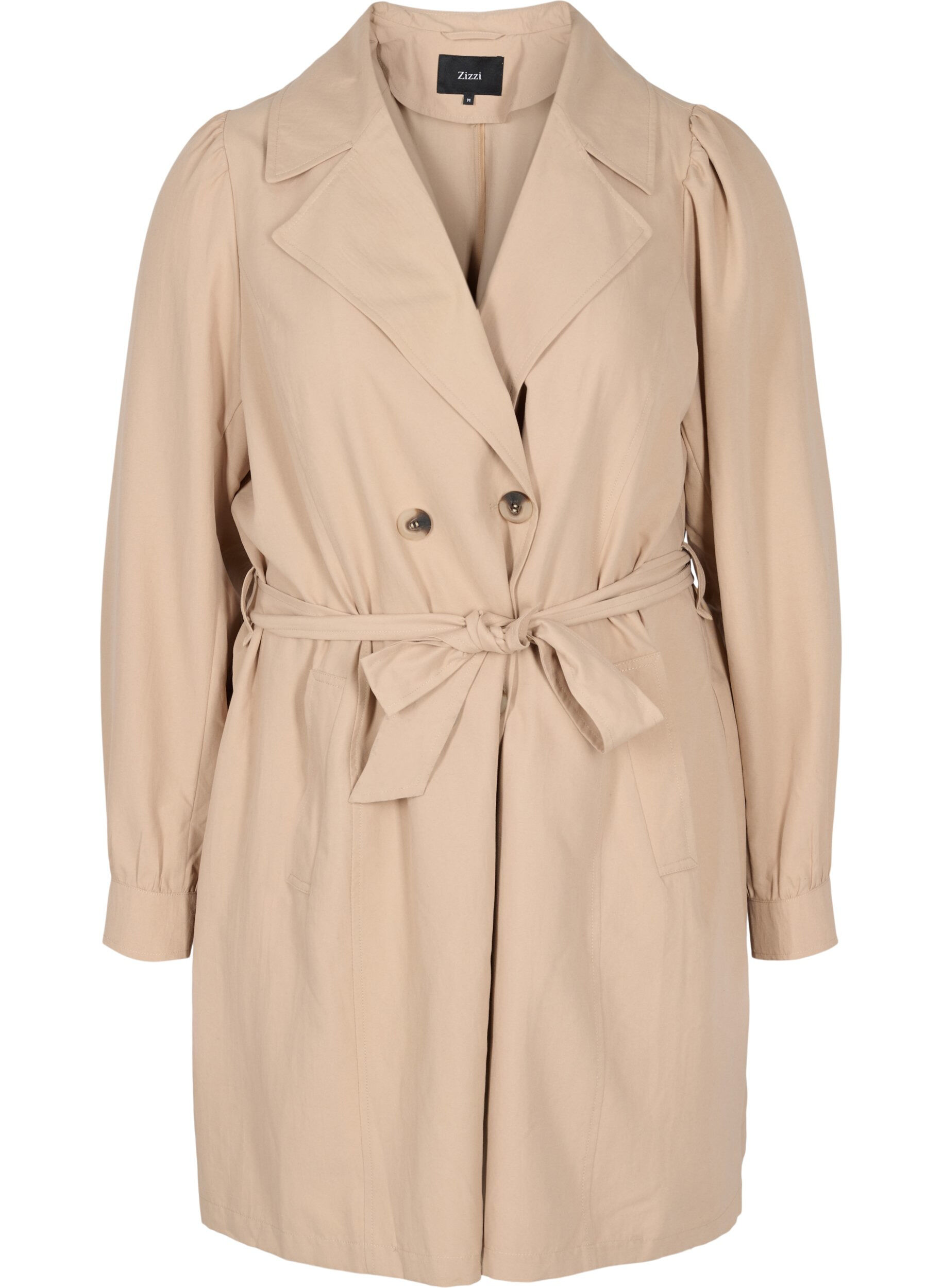 Zizzi Trenchcoat med belte og lommer, Nomad, Packshot image number 0