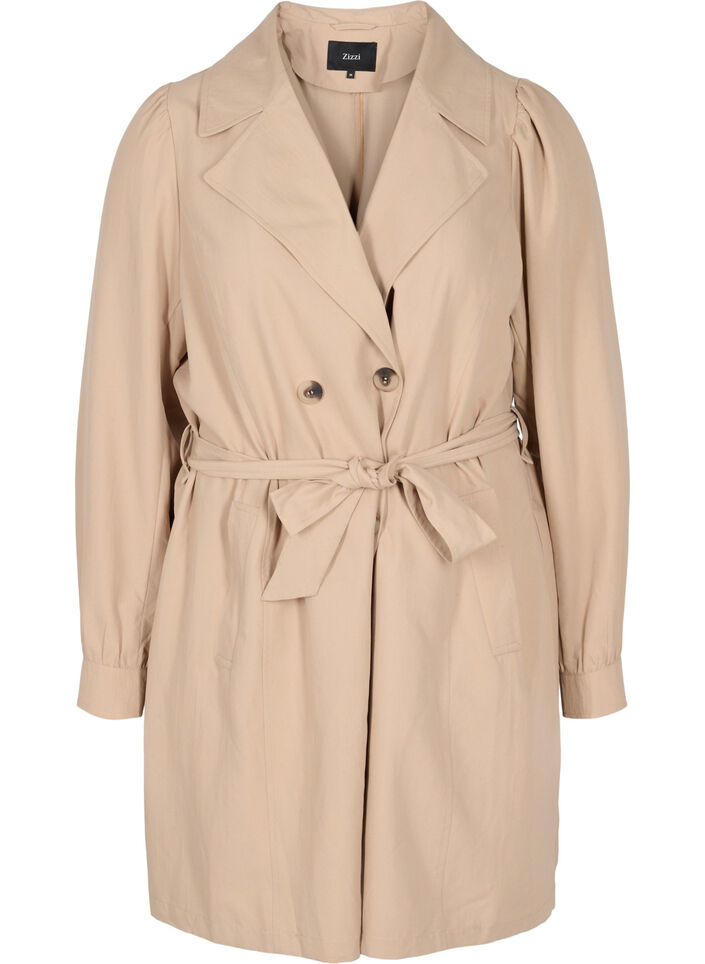 Trenchcoat med belte og lommer, Nomad, Packshot image number 0