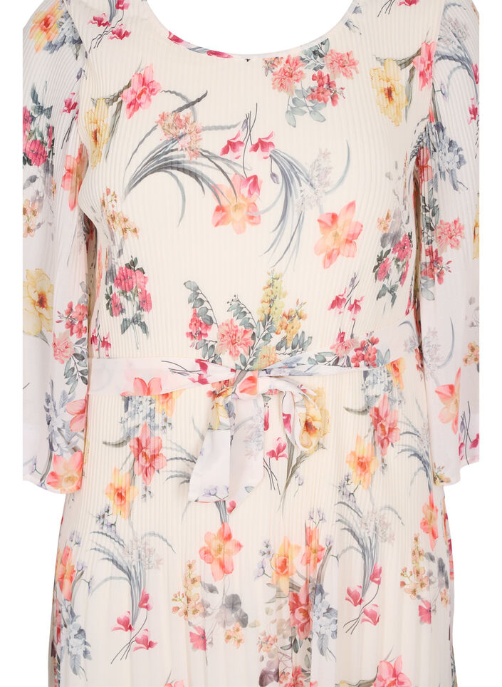 Mønstrete plissékjole med knyting, Sugar Swizzle Flower, Packshot image number 2