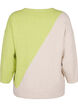 Strikket bluse med rund hals og colorblock, Tender Shoots Comb, Packshot image number 1