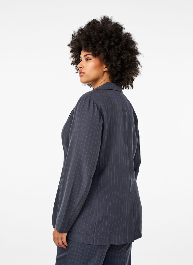 FLASH - Blazer med lommer og splitt, Grå, Model image number 2