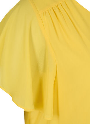 Bluse med korte ermer, Primrose Yellow, Packshot image number 3
