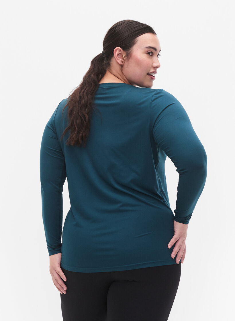 Treningsgenser med lange ermer, Deep Teal, Model image number 1