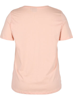 Kortermet T-skjorte i bomull med trykk, Rose Cloud Loved, Packshot image number 1