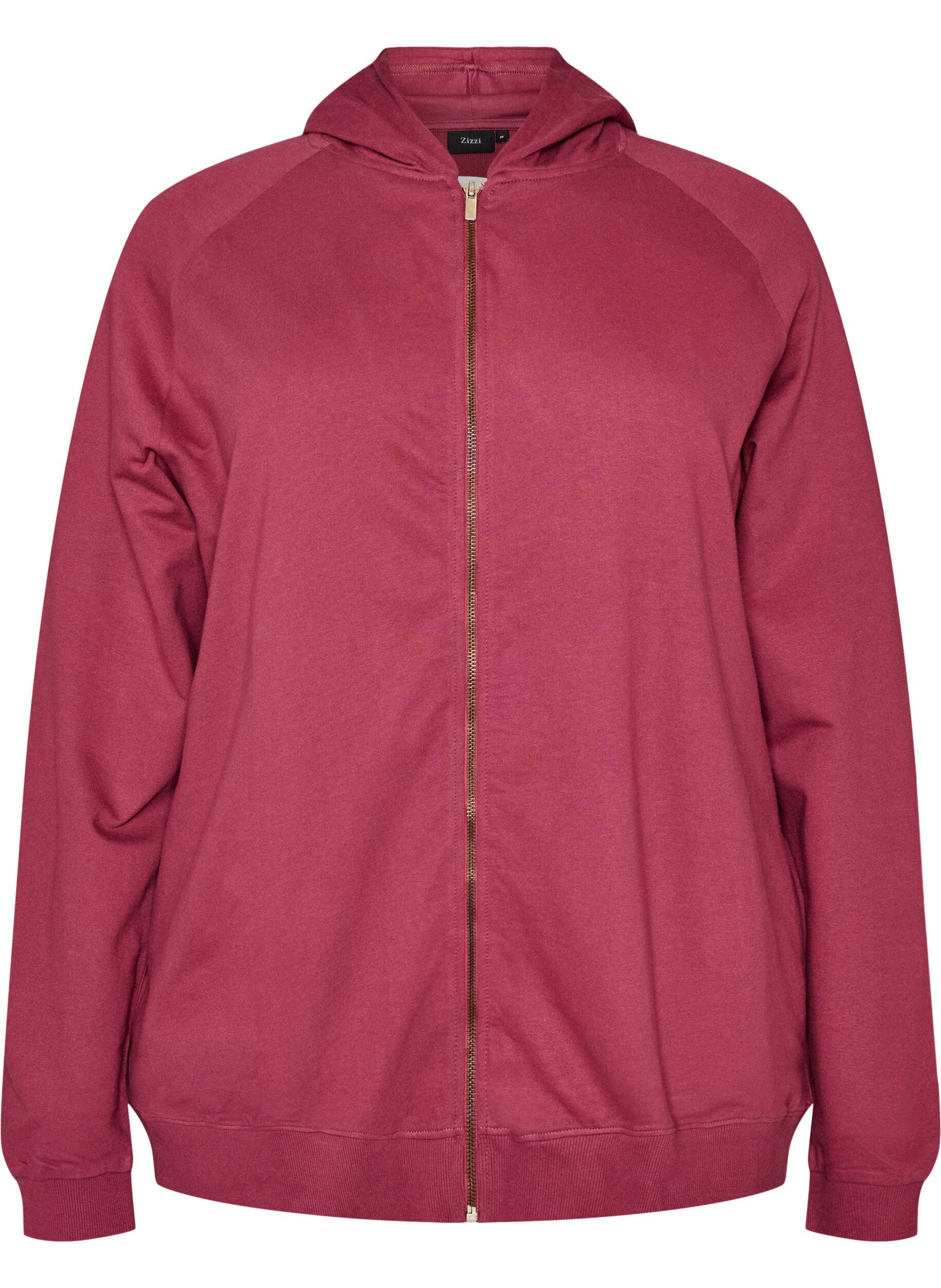 ZizziHettegenser med glidel&aring;s og trykk p&aring; ryggen, R&oslash;d, Packshot image number 0