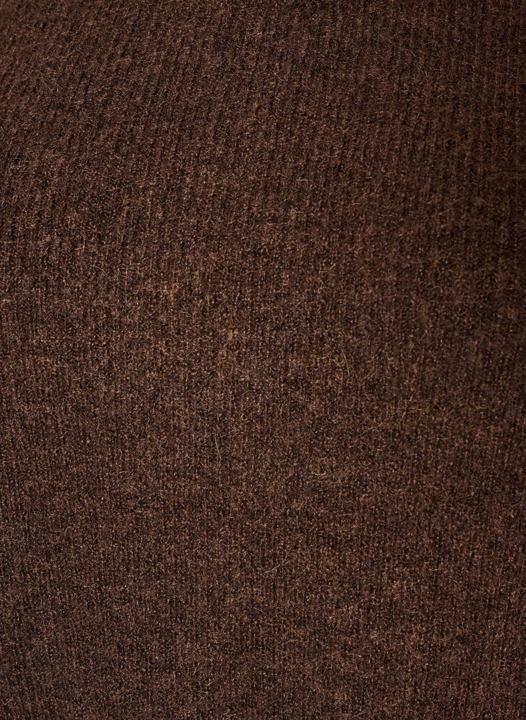 ZizziMelert strikkebluse med rund hals, Brun, Packshot image number 2