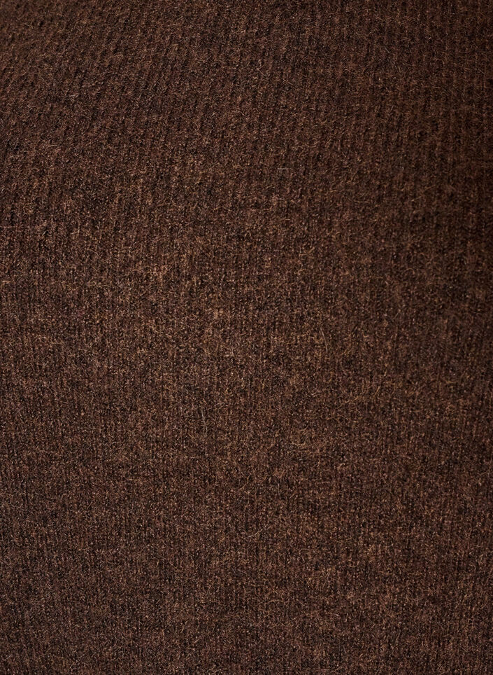 Melert strikkebluse med rund hals, Brun, Packshot image number 2