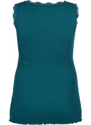Topp med blondekant, Deep Teal, Packshot image number 1