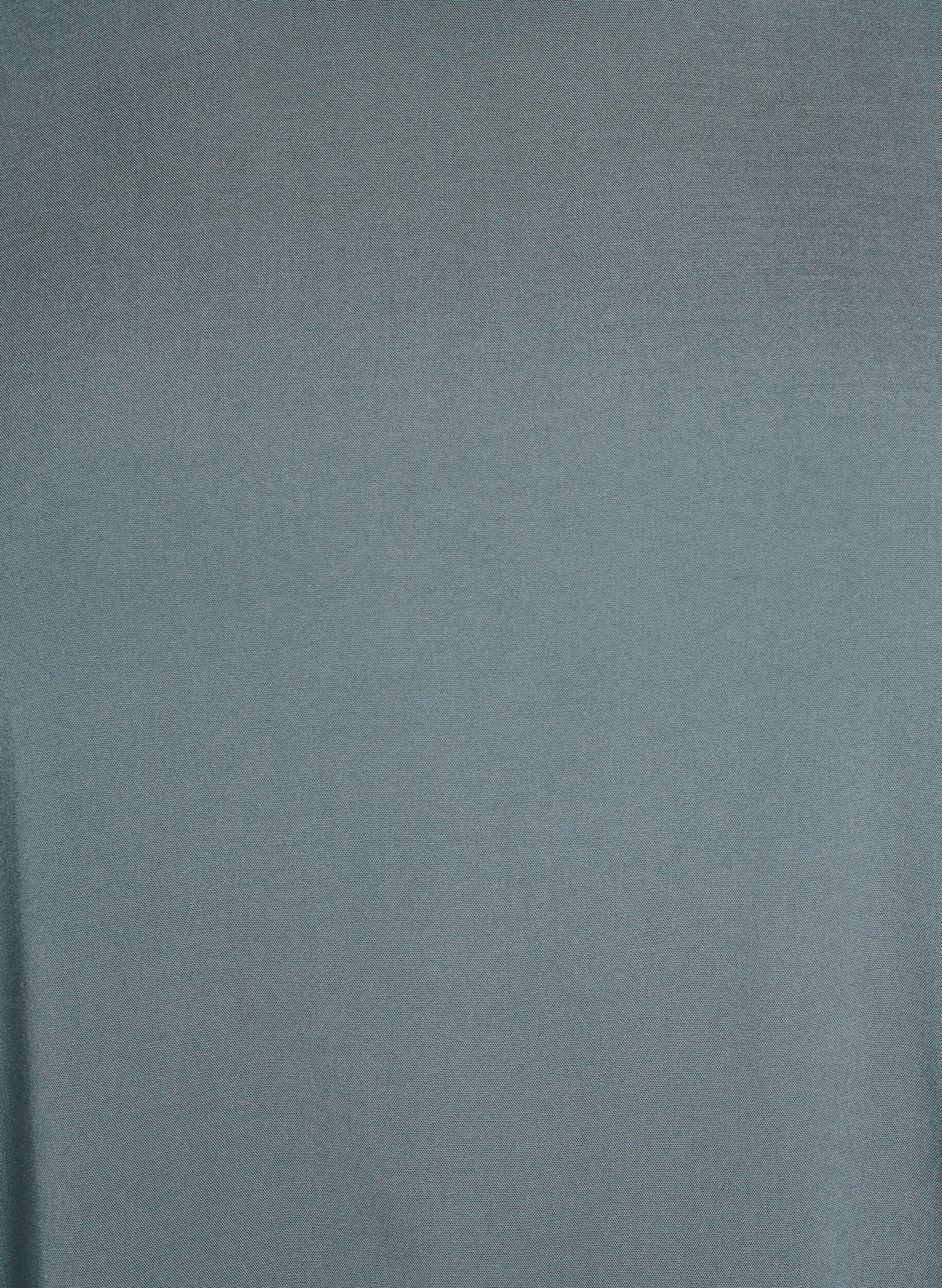ZizziVevet bluse med korte ermer og rund hals, Gr&oslash;nn, Packshot image number 2
