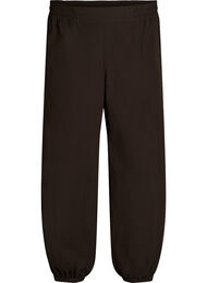 Bomullsbukser med h&oslash;y midje og ballongfasong, Brun