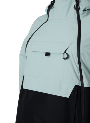 Skianorakk med hette, Gray mist w. Black, Packshot image number 2