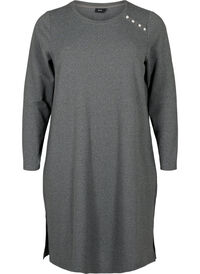 Langermet jerseykjole med knappedetaljer
