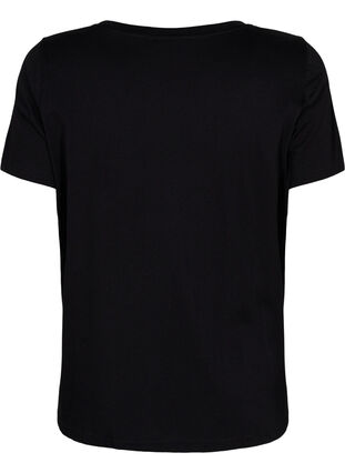 T-skjorte til trening med trykk, Black w. Purple A, Packshot image number 1