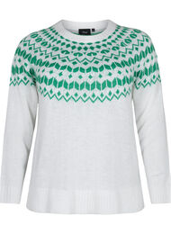 Strikkegenser med jacquardmønster, Jolly Green Comb