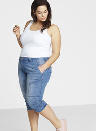 Slim fit caprijeans med lommer, Light blue denim, Model
