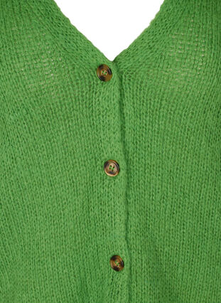 Strikket cardigan med knapper og V-hals, Online Lime, Packshot image number 2