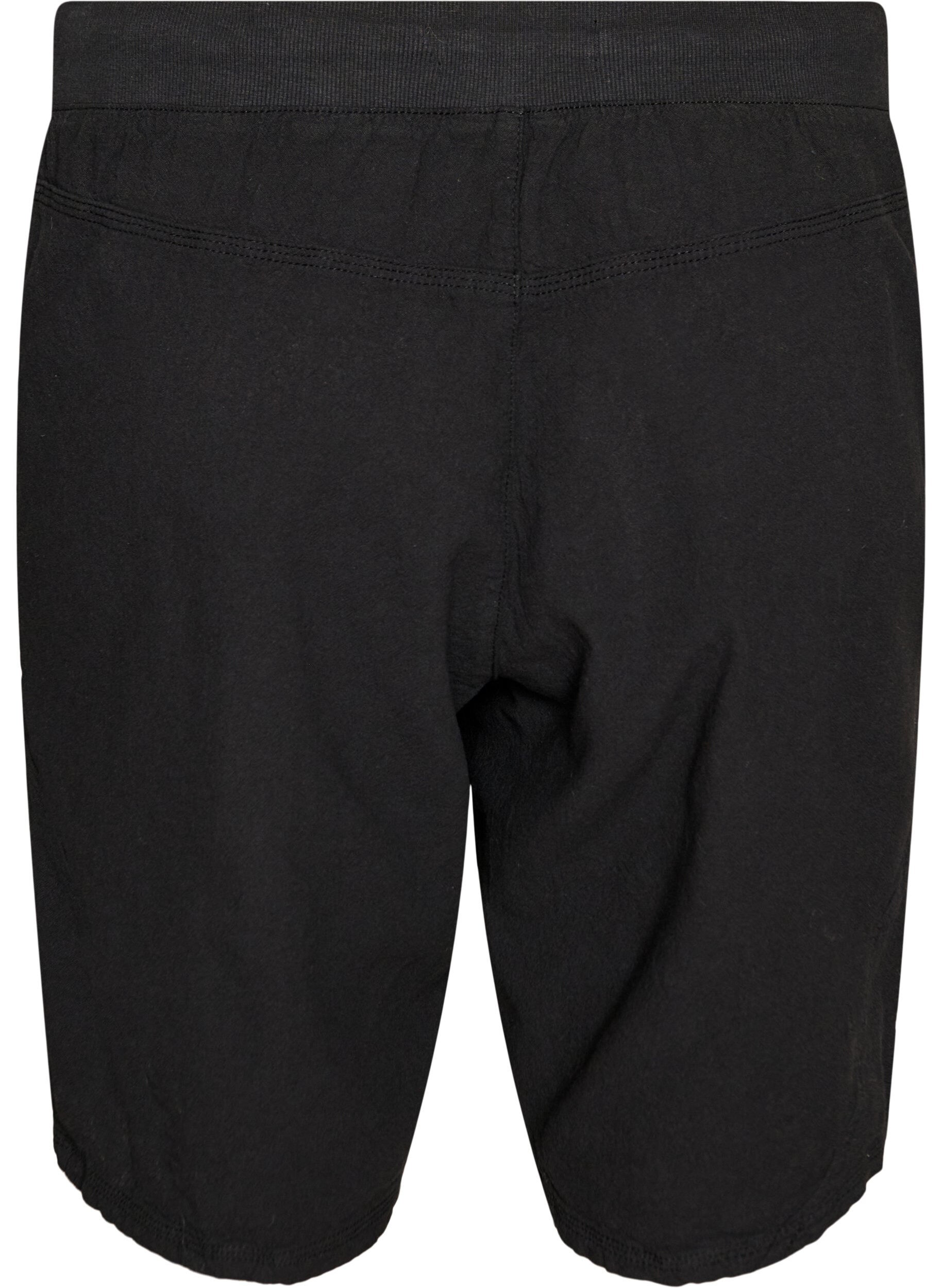 ZizziL&oslash;s shorts av bomull med lommer, Svart, Packshot image number 1