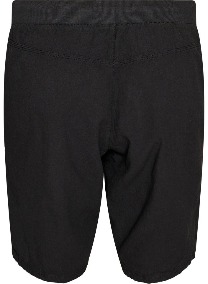 L&oslash;s shorts av bomull med lommer, Svart, Packshot image number 1
