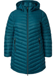Lett jakke med lommer og avtakbar hette, Deep Teal
