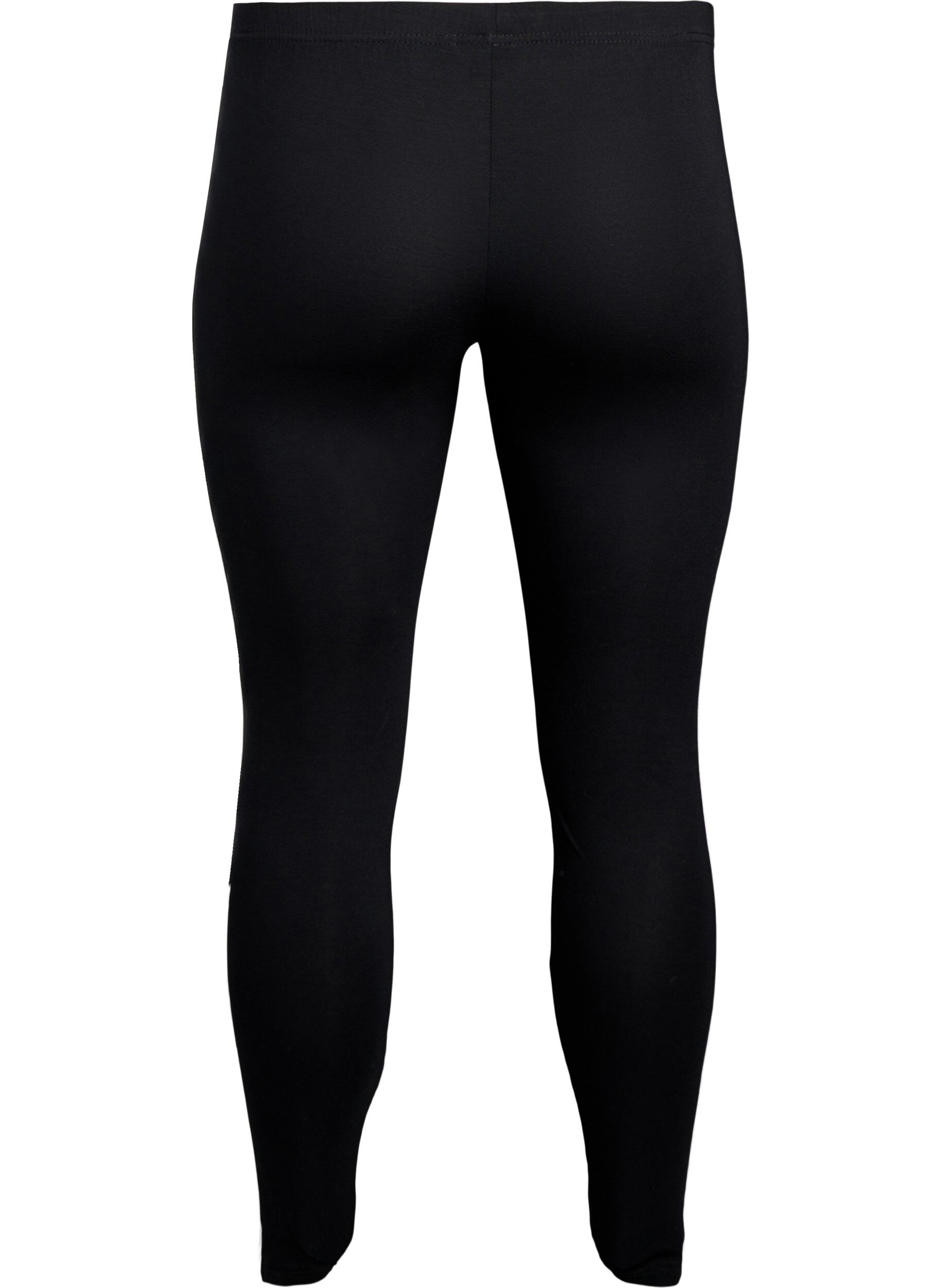 Zizzi Viskoseleggings med side striper, Black W. Stripe, Packshot image number 1