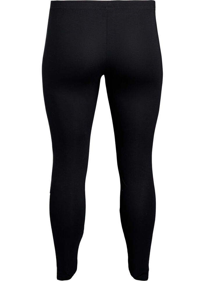 Viskoseleggings med side striper, Black W. Stripe, Packshot image number 1