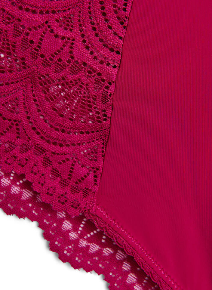 Mikrofiber brasilianske truser med blonder, Boysenberry, Packshot