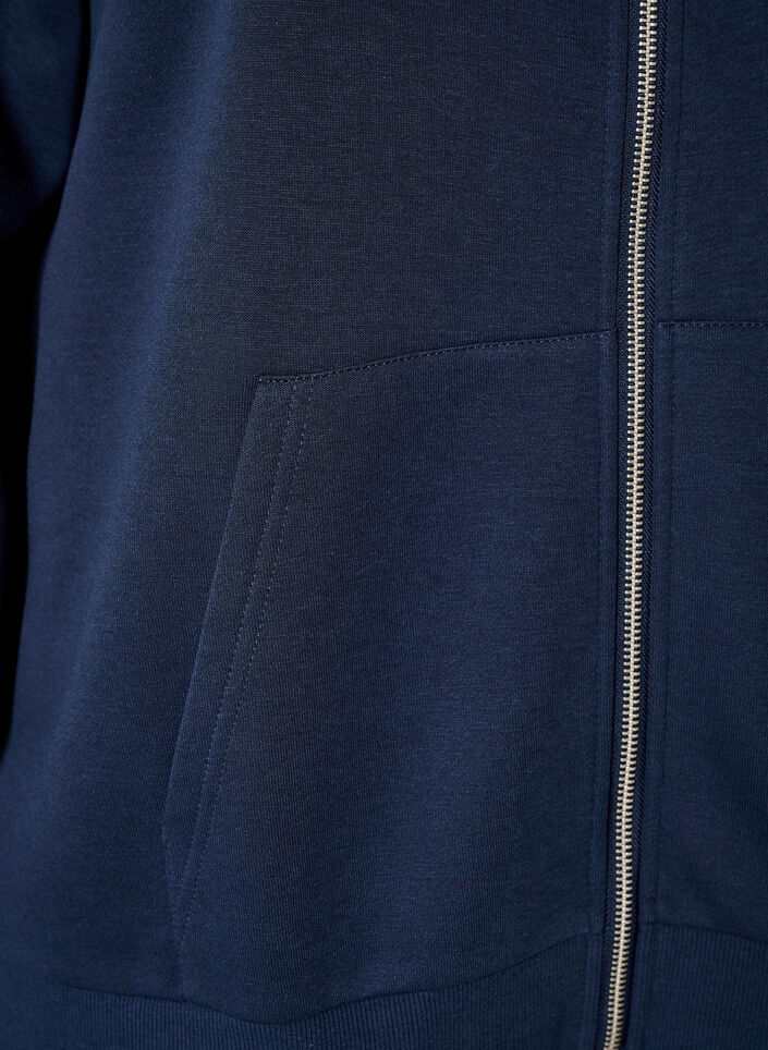 Hettegenser med glidel&aring;s og lommer, Bl&aring;, Packshot image number 3